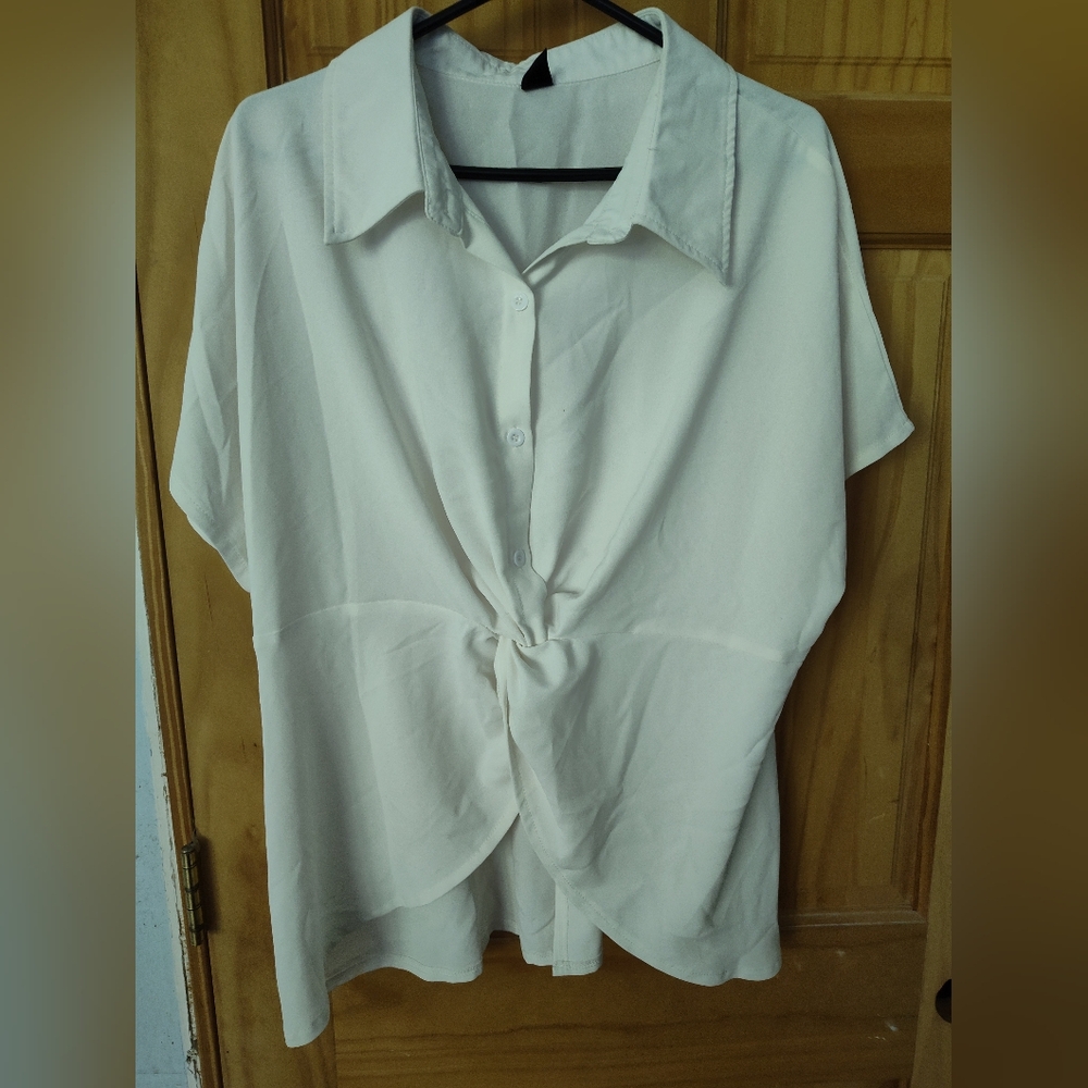 White button down blouse